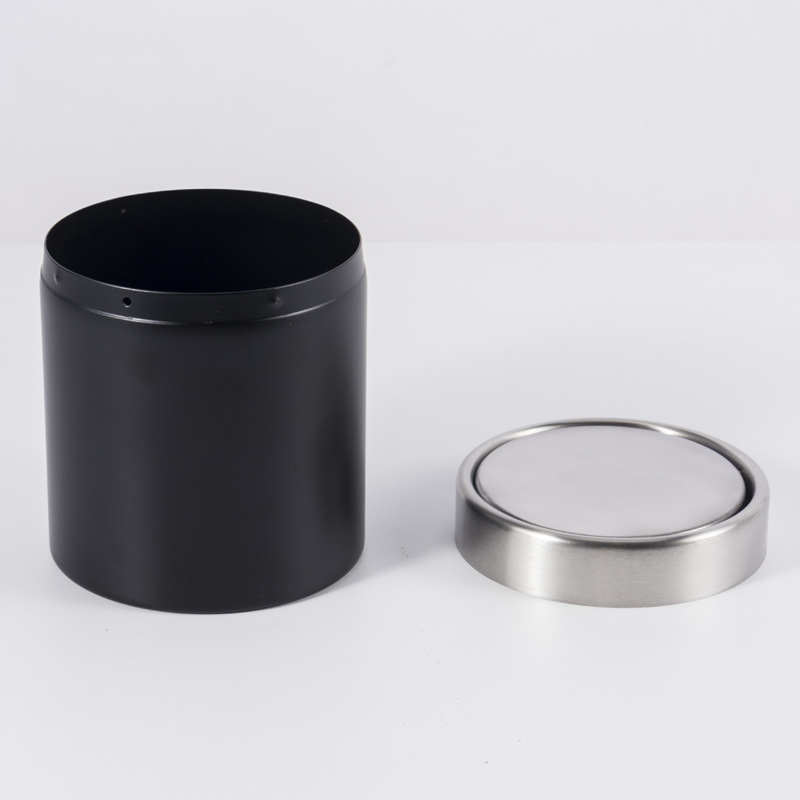 Cubierta de escritorio de oficina doméstica Cubo de basura pequeño Cubo de almacenamiento de basura redondo Cubierta oscilante Cubo redondo Cesta de basura