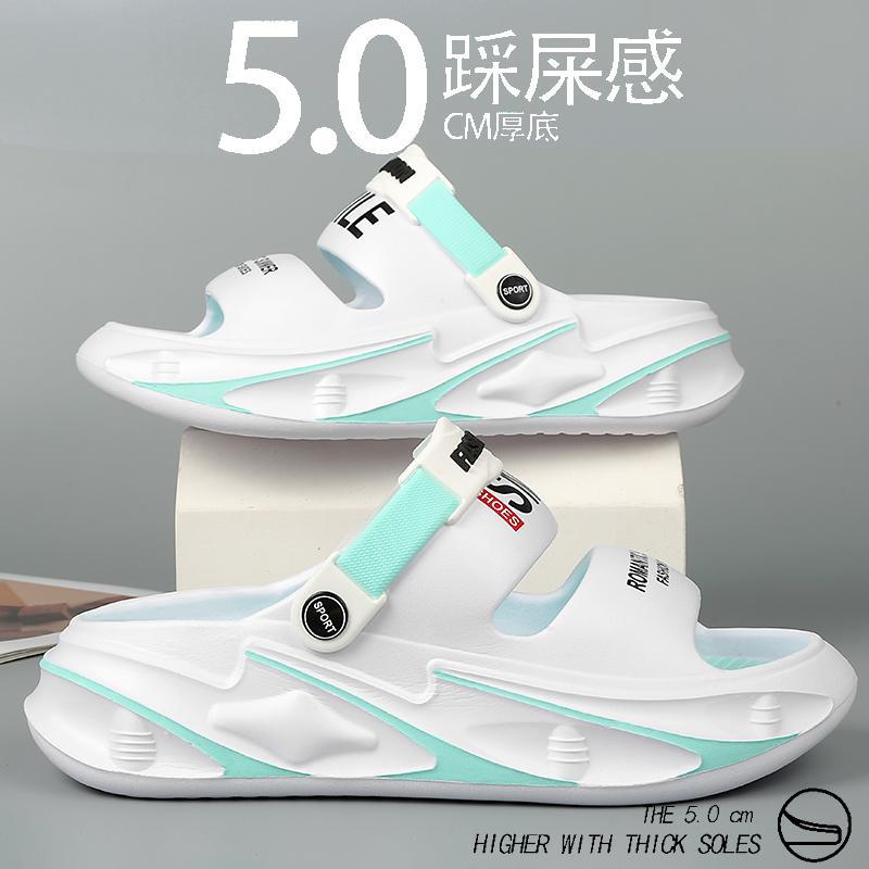 Verano nuevo estilo pareja ropa exterior deporte antideslizante chanclas suela gruesa pisando mierda casual hombres y mujeres zapatillas sandalias de playa