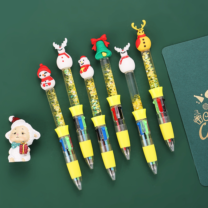 Christmas Festival Christmas Tree, Santa Claus, Snowman Pattern 1 Piece Christmas Tree Santa Claus Snowman Christmas Learning Christmas Plastic Cute Ballpoint Pen