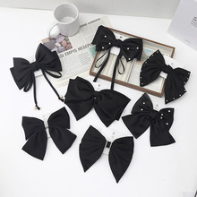 法式蝴蝶结抓夹女高级感女孩头花发卡气质优雅低马尾夹后脑勺夹子