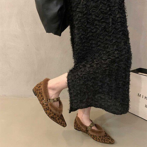 New plus-size fluffy single shoes, TEMU