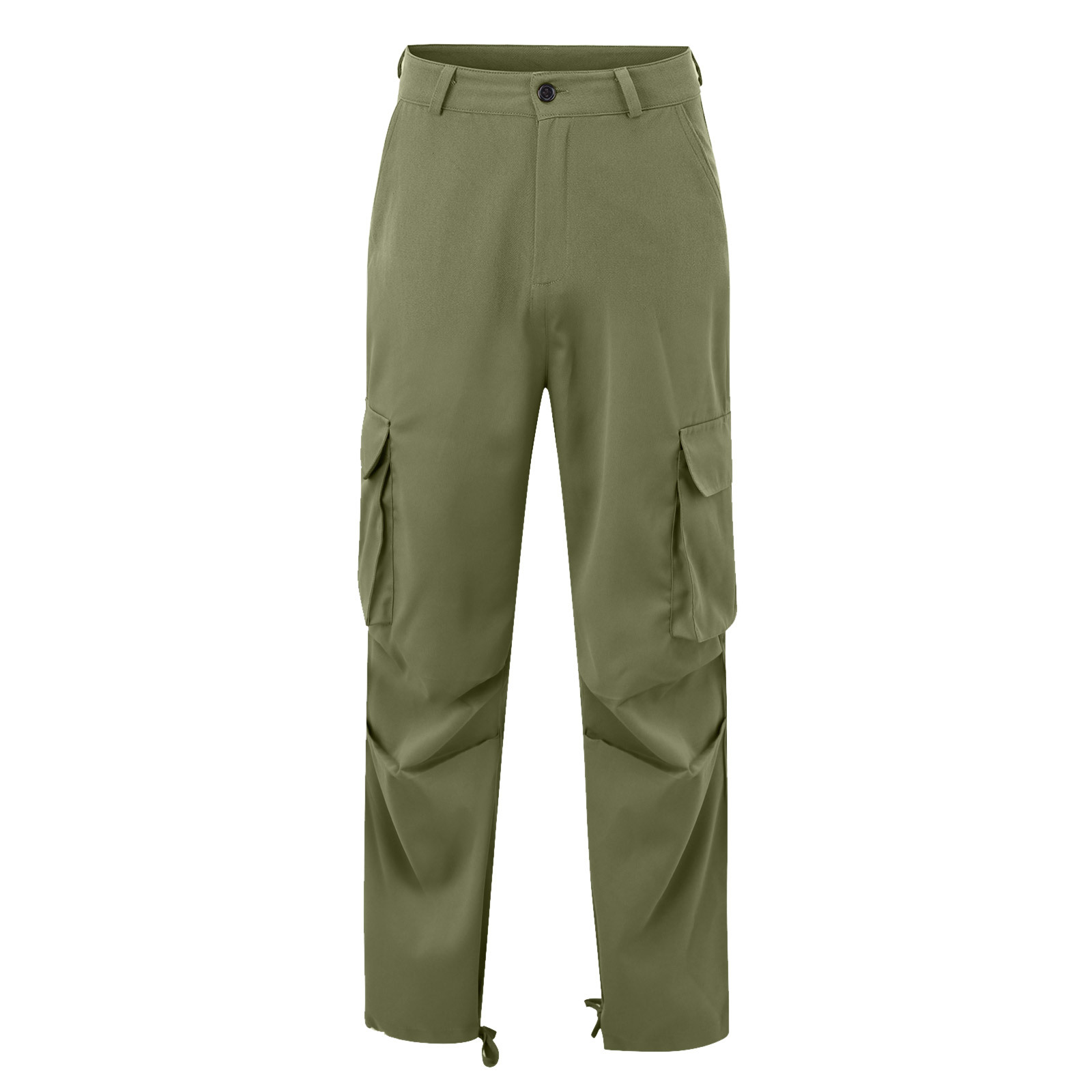 2023 Spring/Summer New Men's Workwear with Folded Drawstring Multi Pocket Casual Pants_voghion.com
