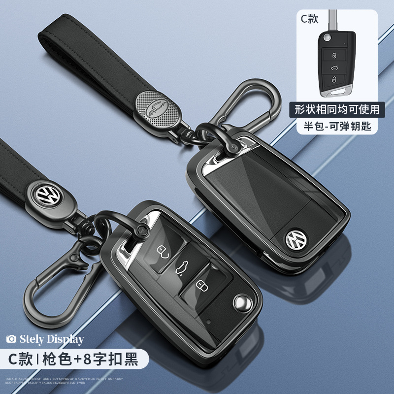 폭스 바겐 C 접이식 하프 팩 건 컬러 투명 + 8 워드 버클 블랙