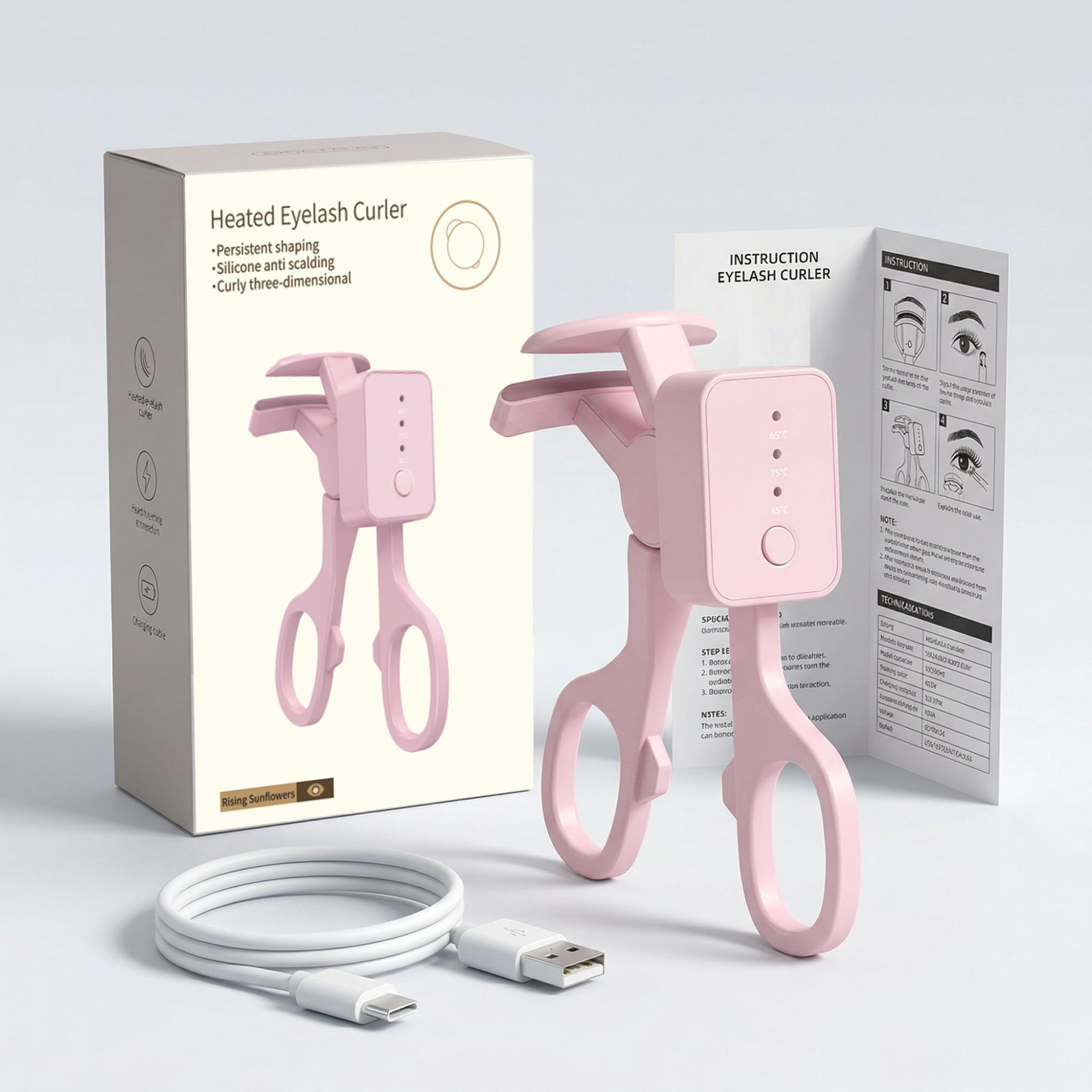 Rizador Eléctrico Térmico de Pestañas Recargable y Portátil para Maquillaje image 9