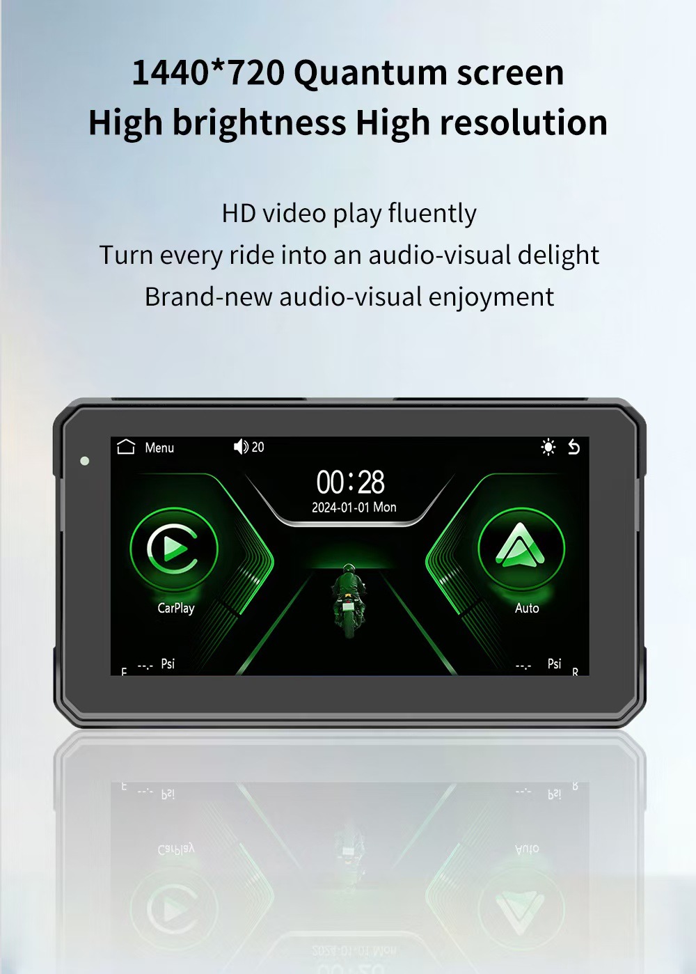 Cross-Border Exclusive 6inch Motorcycle Electric Vehicle Driving Recorder Quantum Smart Screen Carplay Cycle Smart