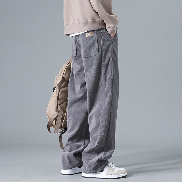 Corduroy Pants Men's Spring and Autumn Loose Straight Wide Leg Pants Men's Winter Fashion Brand Sports Casual Pants