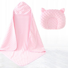 外贸欧美豆豆绒新生儿抱被婴儿枕婴儿抱被宝宝抱毯产房包巾8901