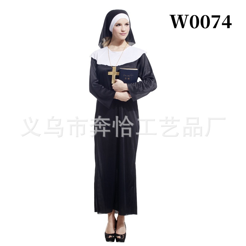 ハロウィーン成人修道女服cos化粧舞踏会女性牧師聖母マリア衣装W-0313|undefined