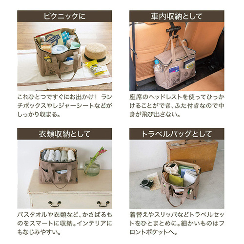 Japanese appendix puppy Snoopy large capacity portable travel bag shopping bag picnic storage bag