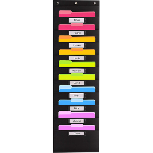 Oxford cloth office door back folder hanging bag five-compartment pocket student books and magazines book storage bag