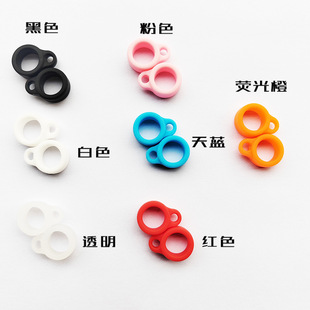 8mm black silicone lanyard for elderly children hearing aid capacitive Pen pencil ballpoint pen anti-lost lanyard protective ring
