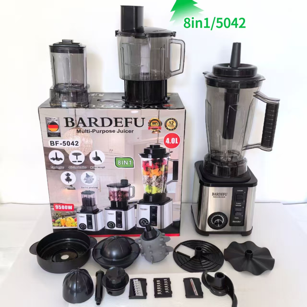 4L8in1blender外贸美欧不锈钢大容量金属绞肉机碎冰榨汁机破壁机