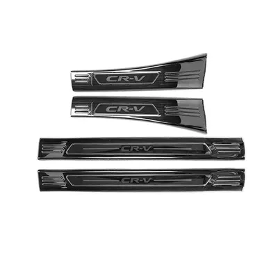 Dekorativ pedal başlıqları Sill Strip Stainless Steel Welcome - model-23-24-crv-black-titanium-black-label-style-threshold-strip-built-in-four-door-package-4-pieces