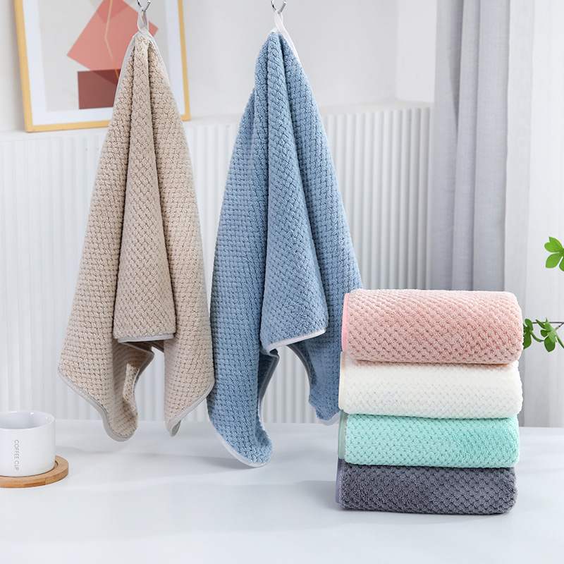 Pineapple towel wholesale factory thickened warp knitting high density coral fleece absorbent soft home lint free gift Pineapple towel wholesale factory thickened warp knitting high density coral fleece absorbent soft home lint free gift