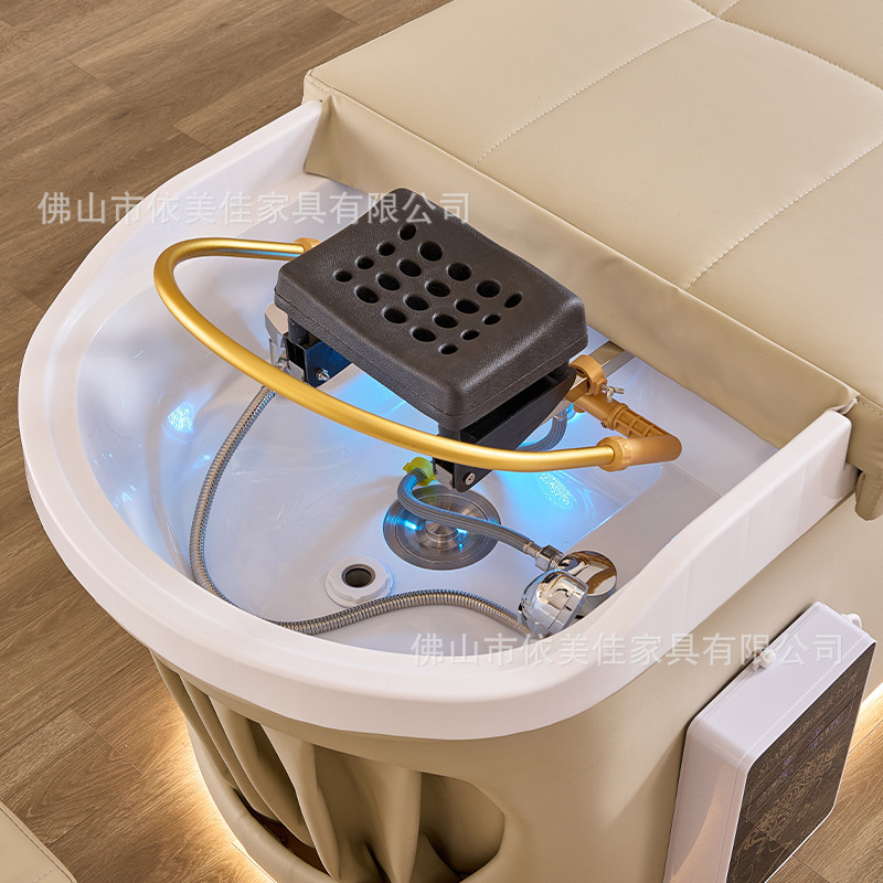 Cama de tratamiento de cabeza con calentador de agua de fumigación de agua circulante cama de lavado de cabello salón de belleza tailandés cama reclinada especial peluquería