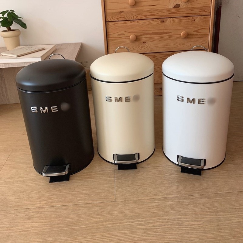 欧式SMEG斯M格轻奢脚踏垃圾桶奶油ins风不锈钢亚马逊外贸爆款家用|undefined