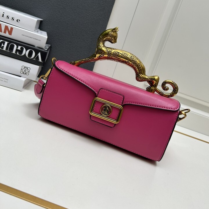 Langfan Women's Bag Leopard Print Hardware Handbag Genuine Leather Crossbody Bag Fashion Light Luxury Pencil Bag Single Shoulder Foreign Trade