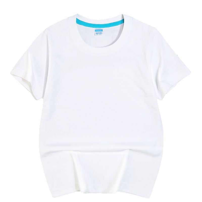 Children's Combed Cotton Short-Sleeved T-Shirt Multi-Color Class a Sports Loose Round Neck Short-Sleeved Class Uniform Summer Camp DIY Custom Printing