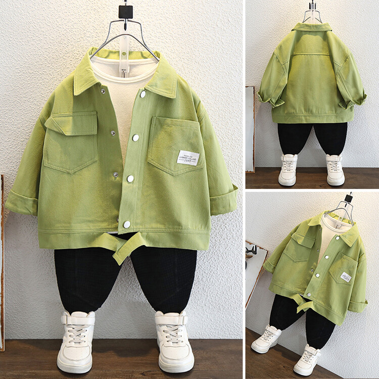 Manteau vert fruit pour garçon 2024 Printemps Automne Vêtements Belle veste tendance cool Moyen et petit enfants Style étranger_voghion.com