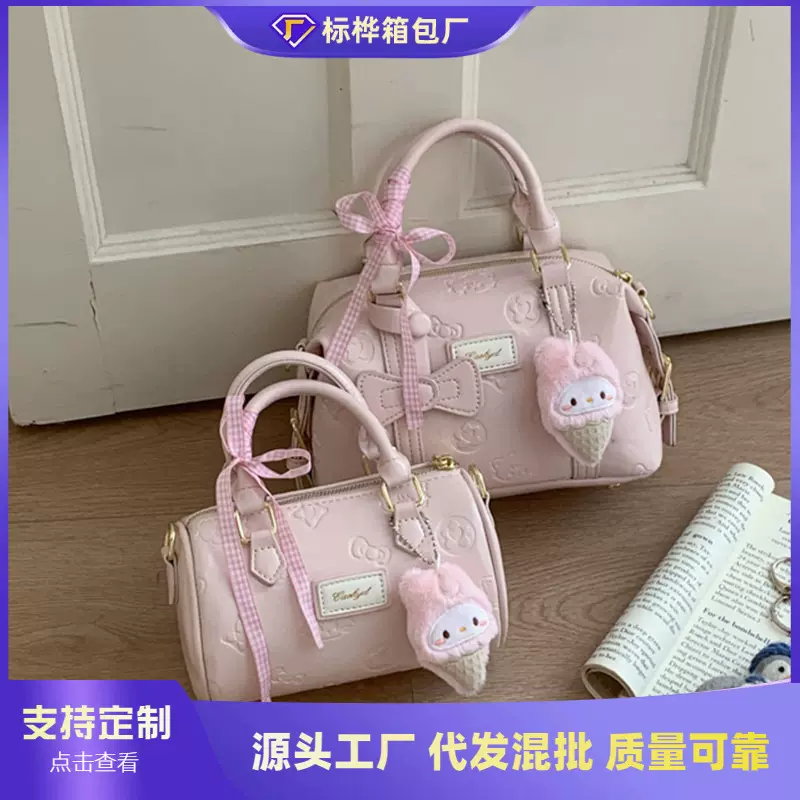 跨境新款复古手提波士顿包大容量单肩包包斜挎包女时尚休闲通勤包