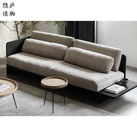 轻奢小户型客厅茶几实木沙发现代家用圆形小茶几家用沙发小边几