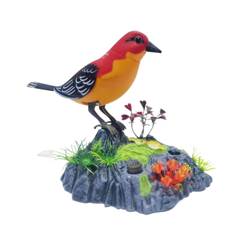 Simulación activada por voz 510 Simulación linda creativa Control por voz Adornos de pájaros Mesa de la habitación Decoración del hogar Adornos