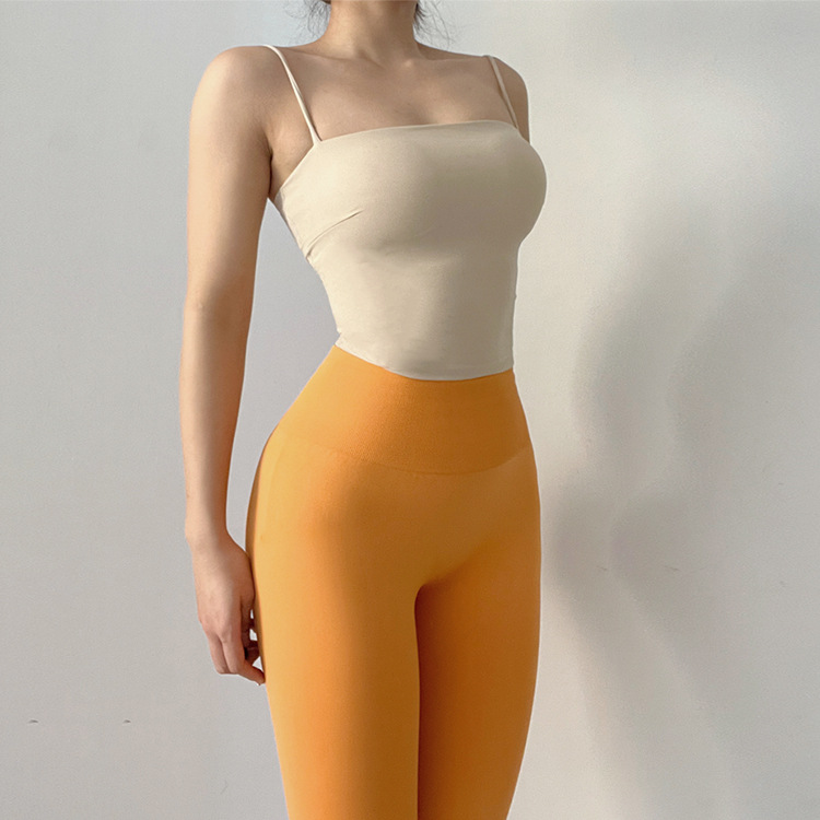 lulu with Chest Pad Sling Sexy Sports Fitness Underwear Yoga Training Dancing Quick-drying Thin Shoulder Bra