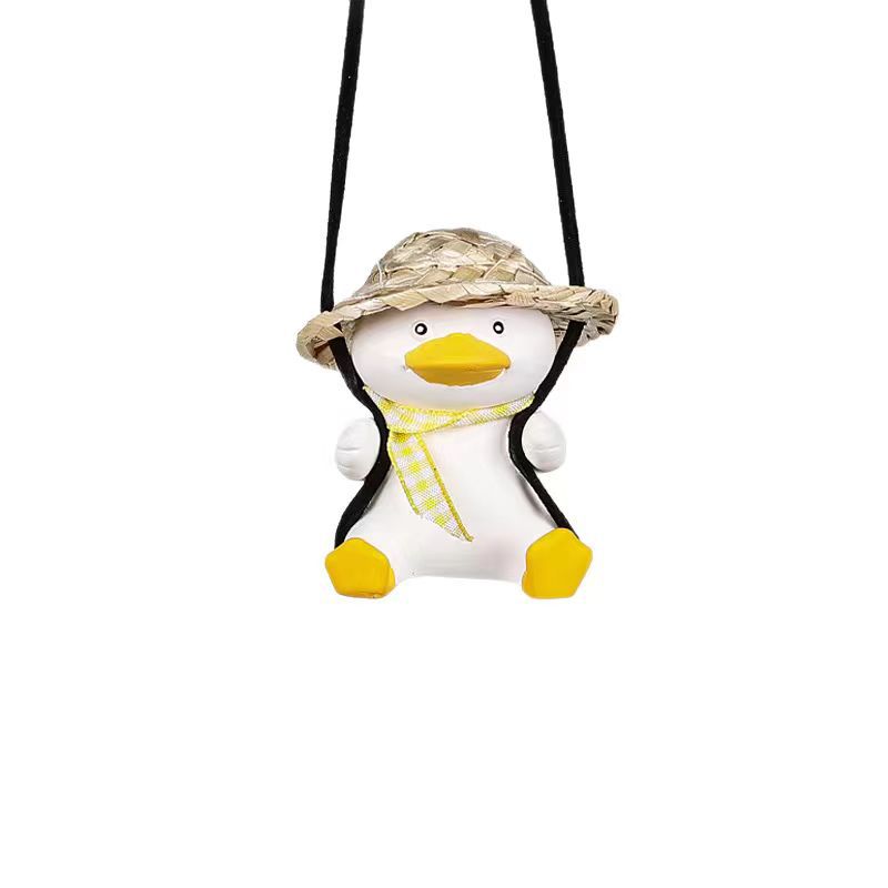 Cross-Border Wholesale Car Hanging Ornaments Swing Duck Car Rearview Mirror Car Interior Decoration Car Hanging Decorations Car Accessories