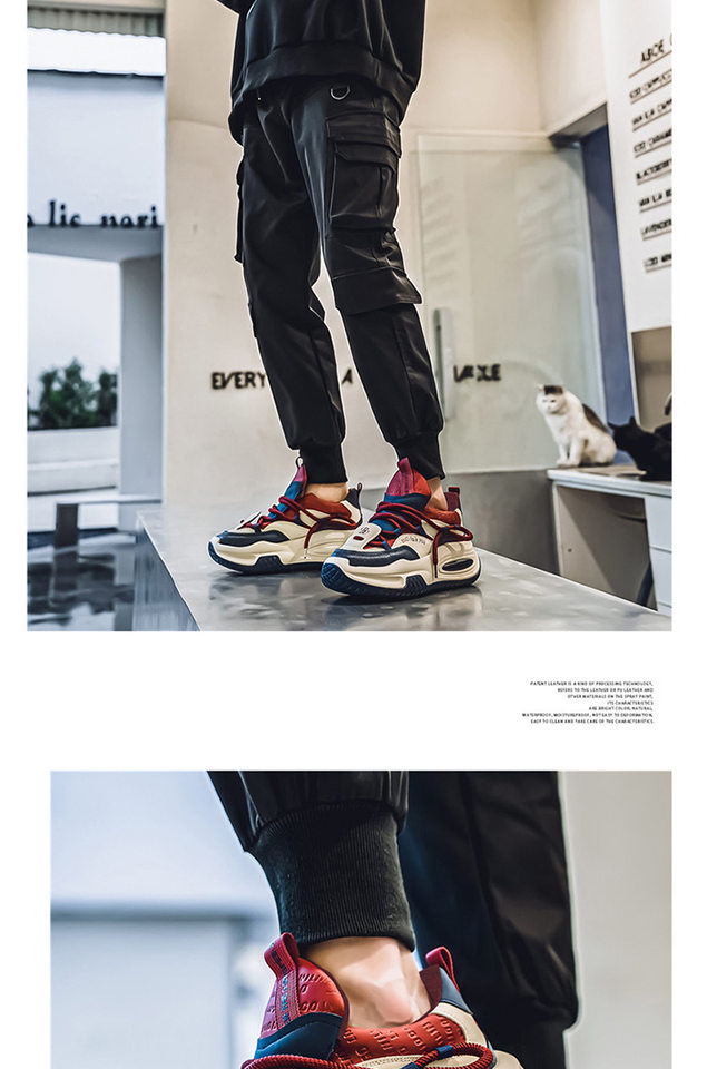 Giày thể thao nam cổ thấp lót lông giữ ấm, đế dày tăng chiều cao, kiểu sneaker dạo phố — X5128- 1m màu xanh lá cây, X5128-1 Kaki, X5128-1 đỏ xanh chi tiết 16