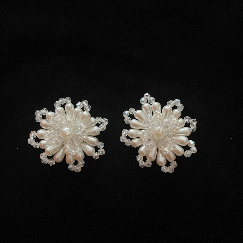 In stock new handmade beaded vintage crystal corsage cloth stickers diy beaded clothing earrings jewelry patch stickers