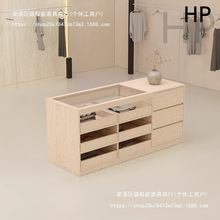 服装店收银台中岛柜台流水展示台女装摆件饰品陈列陈列柜吧台玻璃