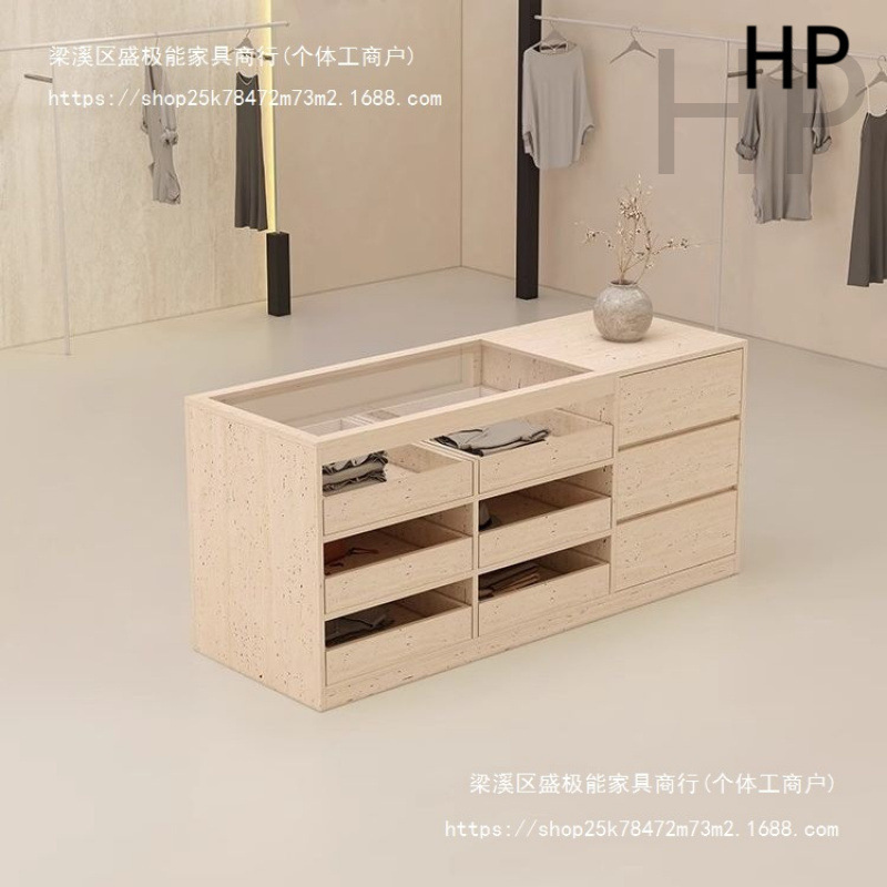 Clothing Store Cashier Island Counter Flow Display Table Women's Clothing Ornaments Display Display Cabinet Bar Glass