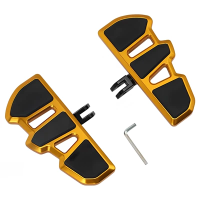 Suitable for Harley Softail Street Glide Road King Dyna Glide Driver and Passenger Footrest Brake Lever Gear Shift Lever (Motorcycle pedals) - gold-drivers-pedal