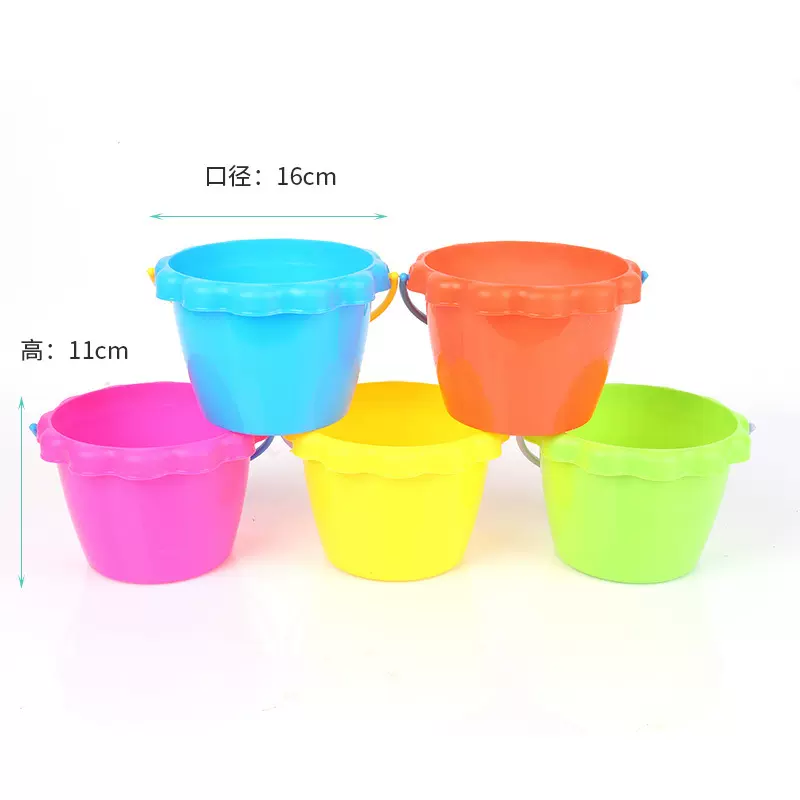 塑料花边桶宝宝戏水玩具厂家供应沙滩桶戏水套桶海边玩沙沙滩桶