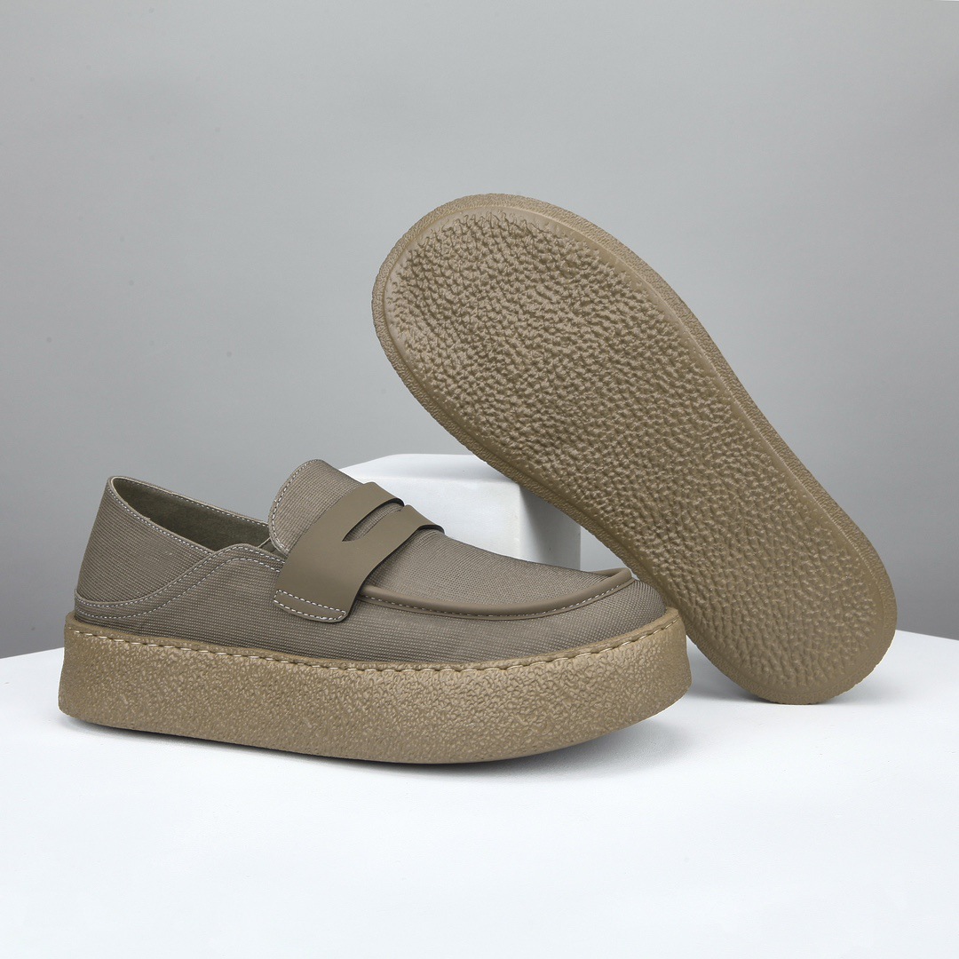 2025 Slip-On Versatile Summer Breathable Cloth Shoes Niche European Station Soft-Soled Thick-Soled Loafers Casual Shoes Men's Shoes