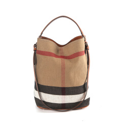 歐美經典大水桶包跨境熱銷黃麻配牛皮直播大容量水桶包包女包