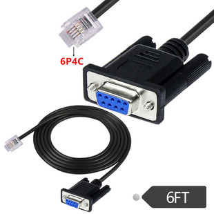 DB9 RS232 to RJ11 6P4C serial console connection RS232