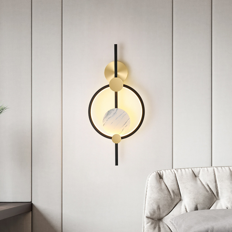 Luz de cabecera moderna Zhongshan fondo lámpara de poste dormitorio simple arte lámpara de cabecera lámpara de pared lámpara de fondo decoración de sala de estar