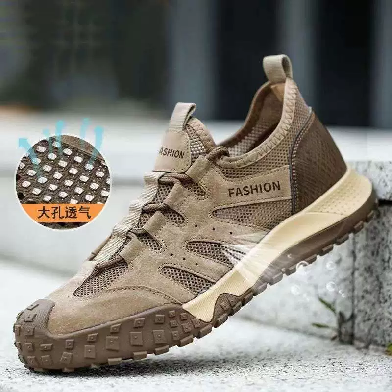 Модные новые популярные мужские летние дышащие мягкие сетчатые повседневные туфли 2025 года, трендовые универсальные модные туфли с перфорацией