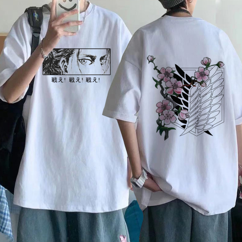 Summer 2022 New Attack Giant T-shirt Attack On Titan printed Harajuku cotton short-sleeved top Summer 2022 New Attack Giant T-shirt Attack On Titan printed Harajuku cotton short-sleeved top