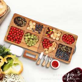 跨境木质芝士奶酪板带刀叉多功能水果砧板可折叠菜板零食熟食拼盘