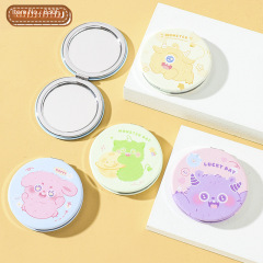 【Complete Series】Bag Packing PU Leather Creative Folding Portable Small Leather Mirror Gift Mirror Square and Round Beauty Makeup