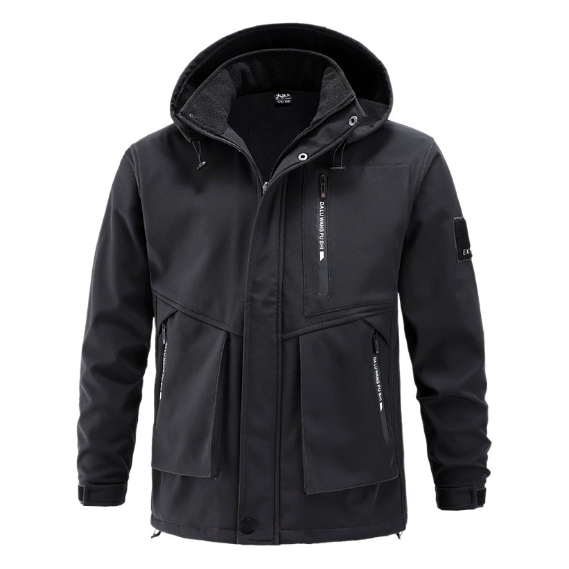 Зимний костюм из утолщенной рабочей одежды на флисовой подкладке, Мужская холодостойкая теплая водонепроницаемая износостойкая рабочая одежда, одежда для охраны труда, уличная куртка