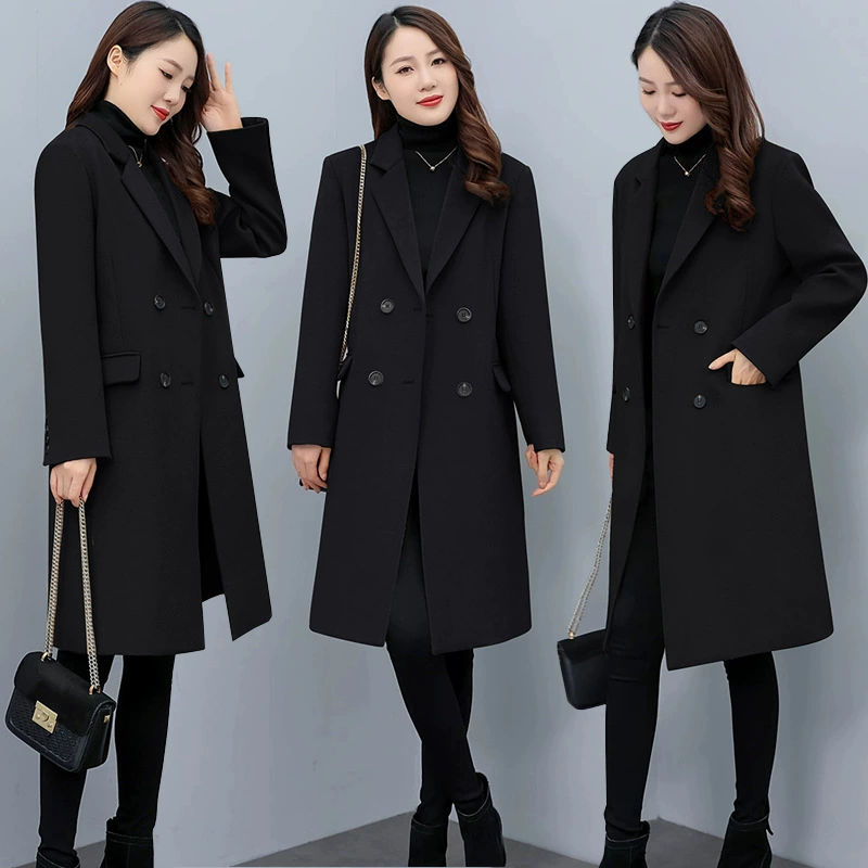 Осень/Зима 2022 Новое Женское шерстяное пальто больших размеров слегка толстое шерстяное пиджак длиной мм [0815]