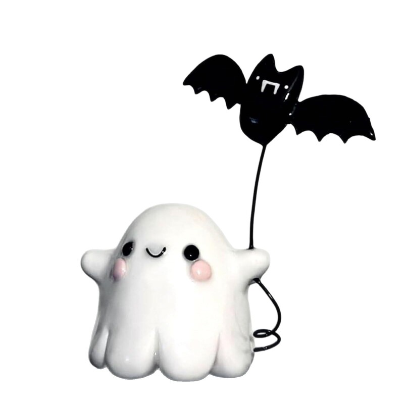 跨境新款Ghost Walking Dog 迷你幽灵步行狗雕像 万圣节装饰 幽灵|undefined