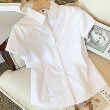 新款职业白衬衫女夏季薄款领透气免烫韩版修身职业装气质工作服