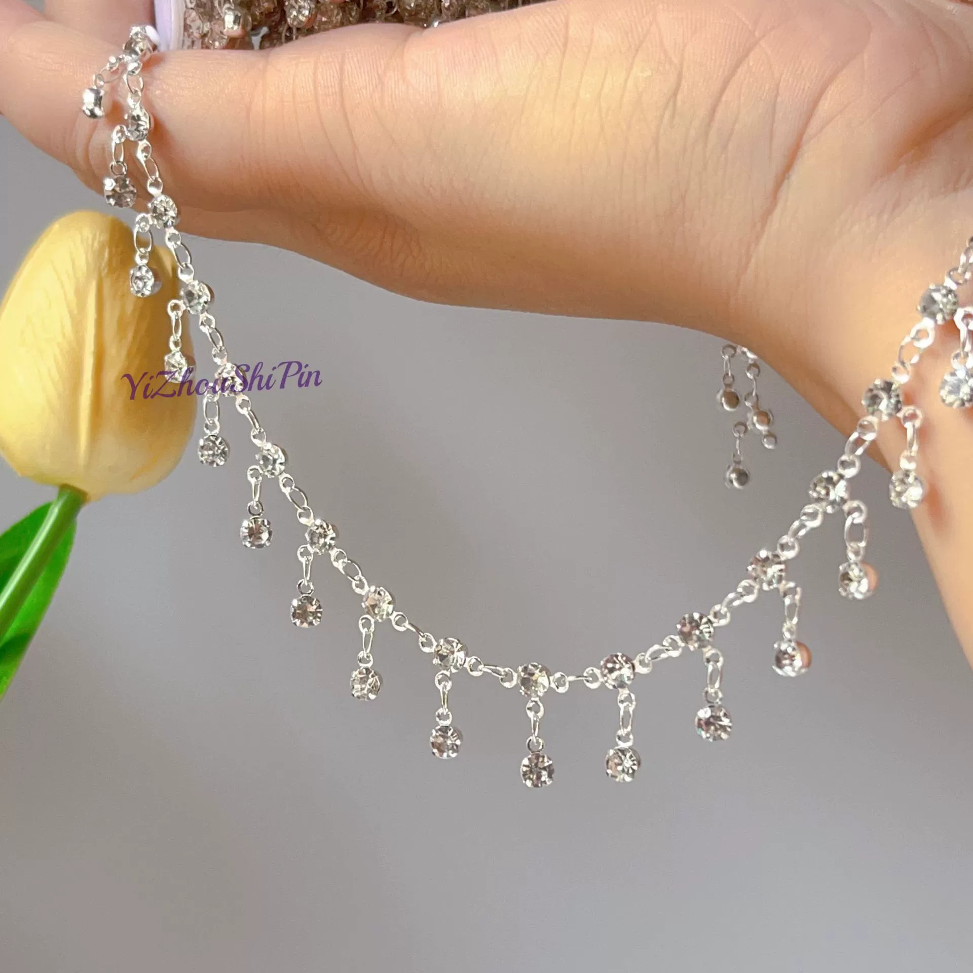 Chain, accessory handmade, copper Hanfu with tassels, DIY