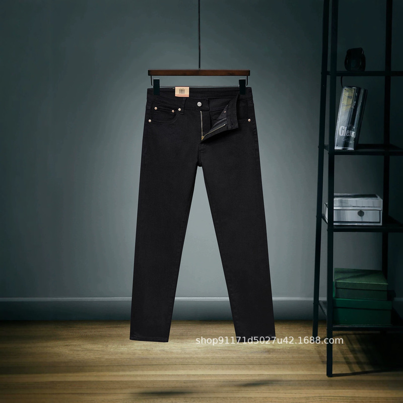 Uruslvs501 Jeans Men's Autumn and Winter Business Straight Elastic Casual Blue Black Long Pants