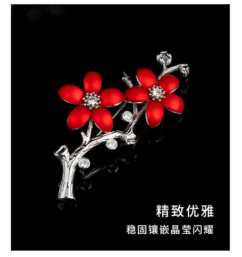 复古优雅梅花胸针小众设计时尚百搭喜庆胸花高级感西装