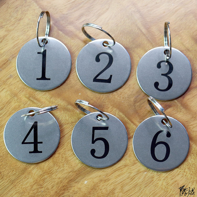 不锈钢数字号码牌定质空白数字牌水杯记号牌手牌幼儿园镂空餐厅